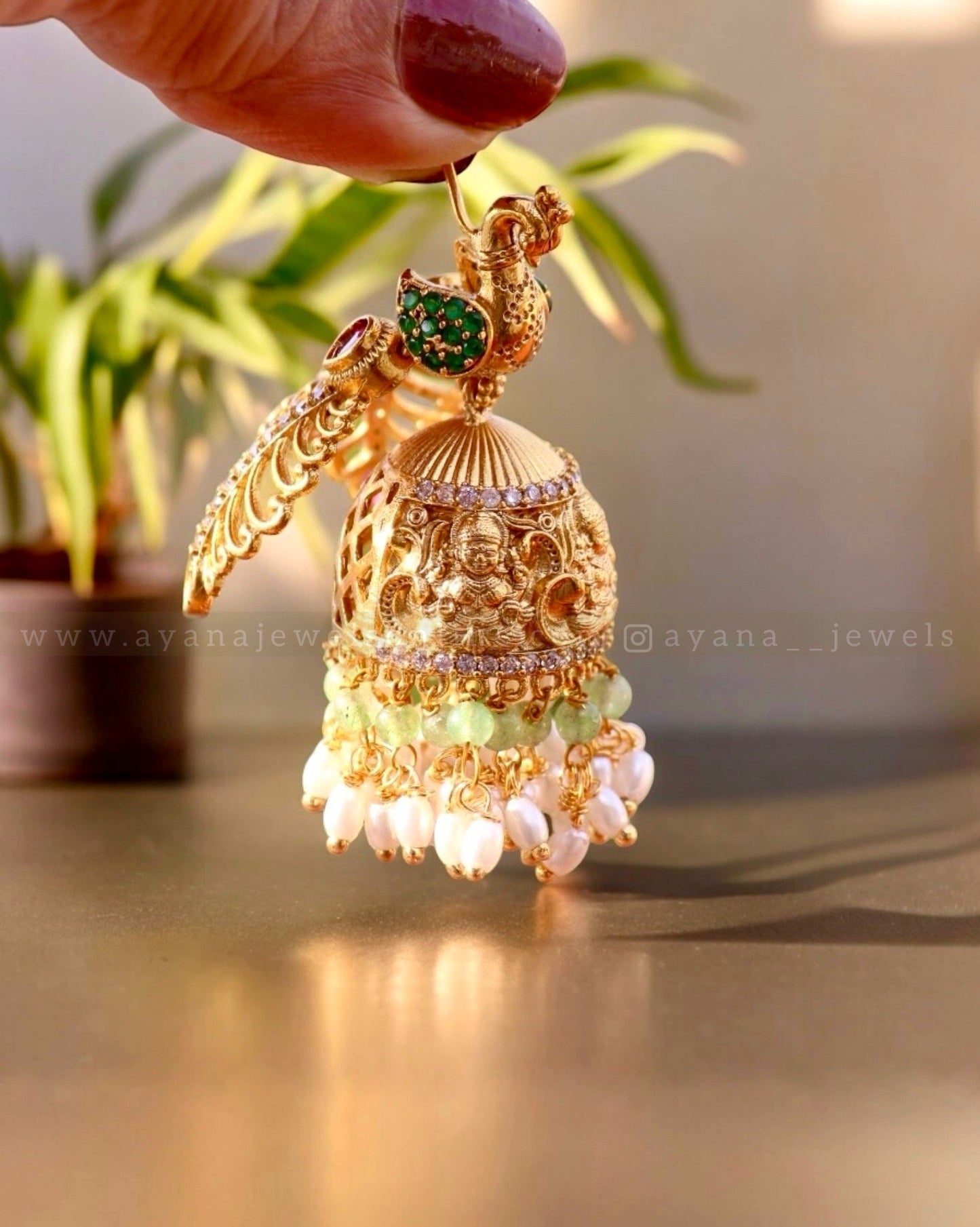 Peacock Wing Jhumkas