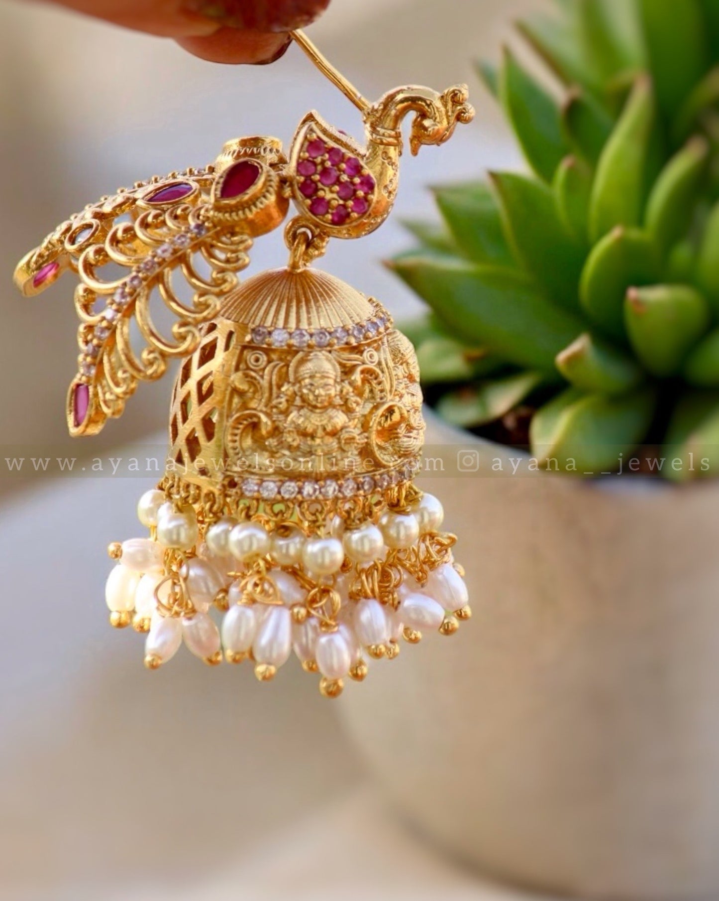 Peacock Wing Jhumkas