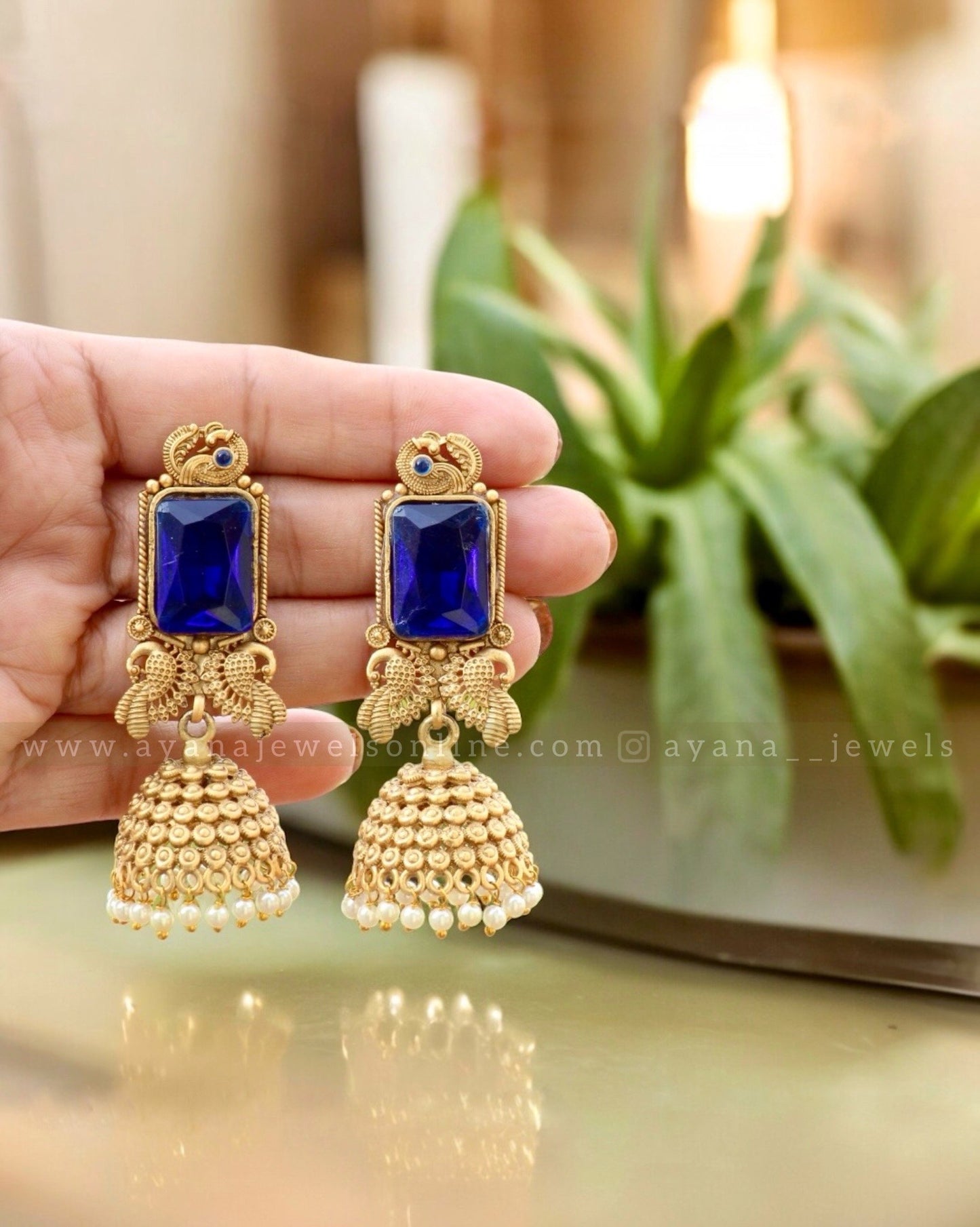 Premium Stone Jhumkas