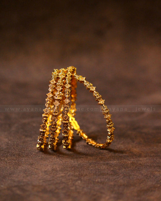 White stone Lakshmi Bangle ( Set of 4 )